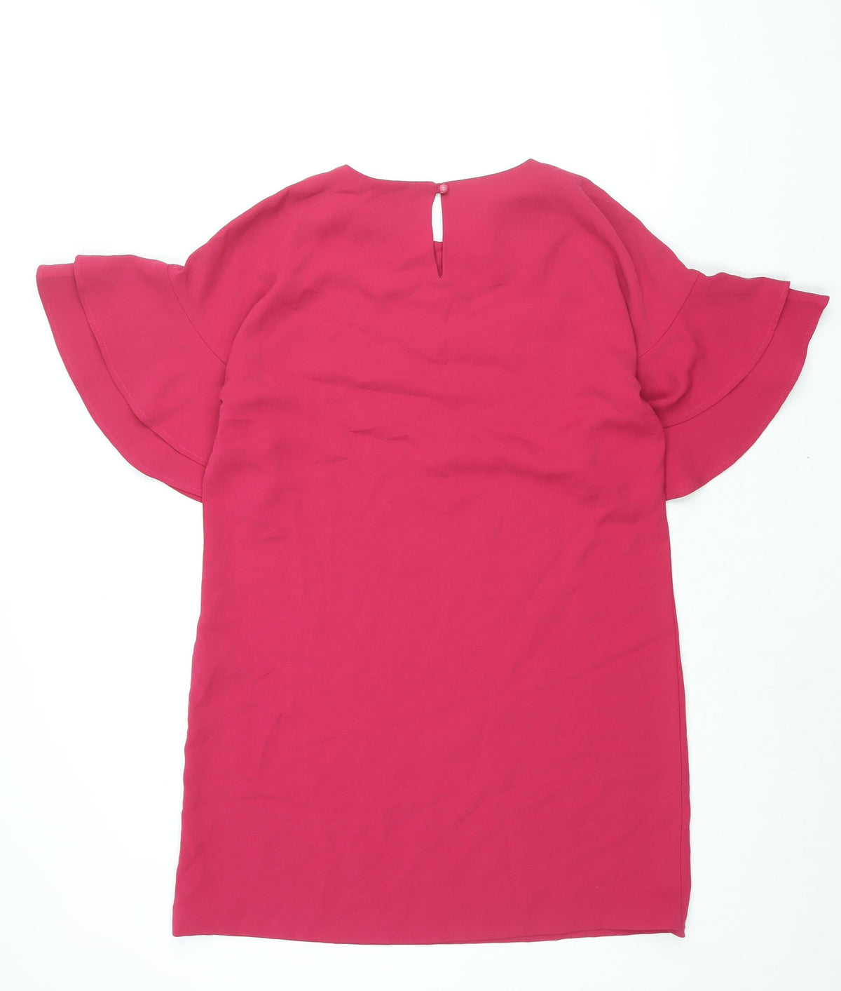 Brand Attic Womens Pink Polyester Shift Size 12 Round Neck Button - Frill