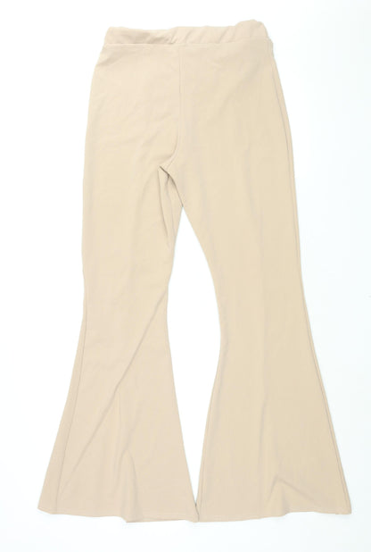 Womens UK Size 14 PRETTYLITTLETHING Regular Fit  Beige Trousers