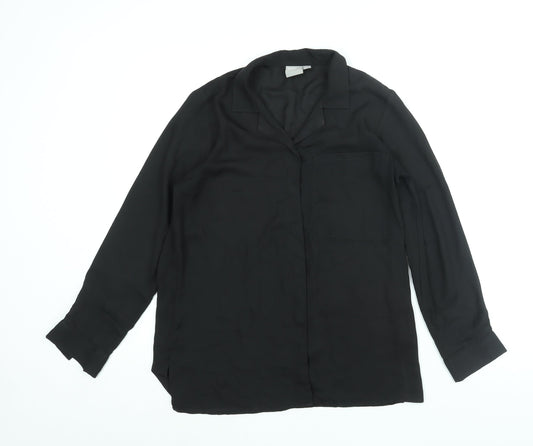 Womens UK Size 8 ASOS Black Basic Button-Up
