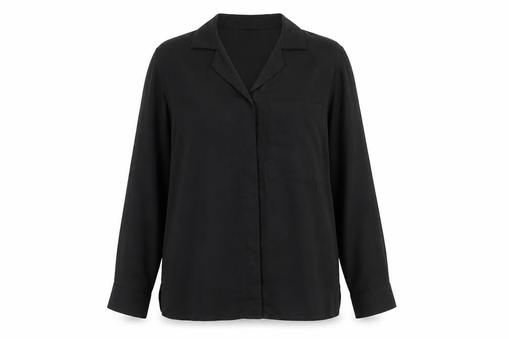 Womens UK Size 8 ASOS Black Basic Button-Up