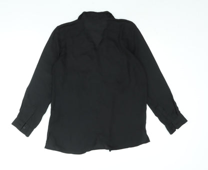 Womens UK Size 8 ASOS Black Basic Button-Up