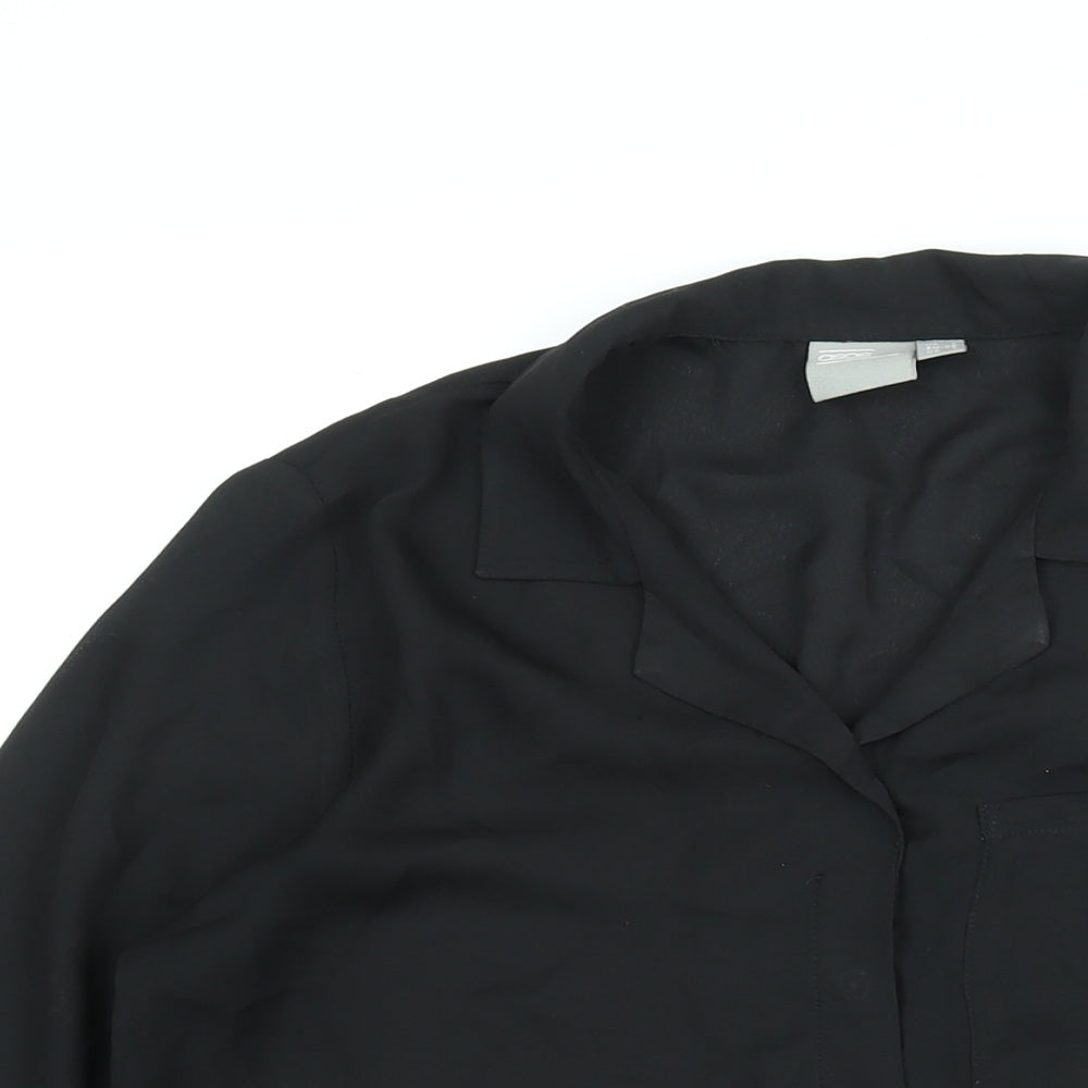 Womens UK Size 8 ASOS Black Basic Button-Up