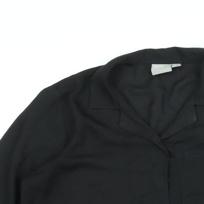 Womens UK Size 8 ASOS Black Basic Button-Up