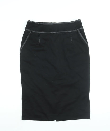 Simon Jefferey Womens Black Polyester Straight & Pencil Skirt Size 12 Zip