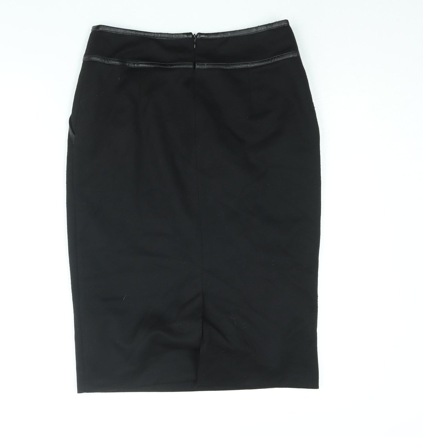 Simon Jefferey Womens Black Polyester Straight & Pencil Skirt Size 12 Zip