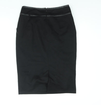 Simon Jefferey Womens Black Polyester Straight & Pencil Skirt Size 12 Zip