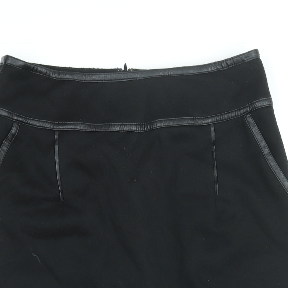 Simon Jefferey Womens Black Polyester Straight & Pencil Skirt Size 12 Zip