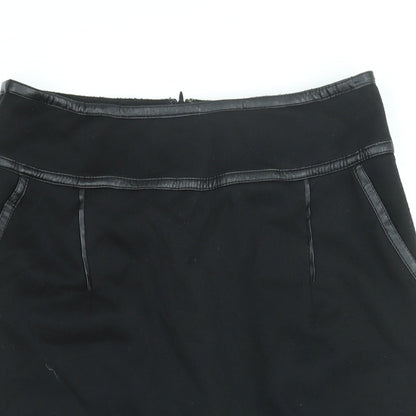 Simon Jefferey Womens Black Polyester Straight & Pencil Skirt Size 12 Zip