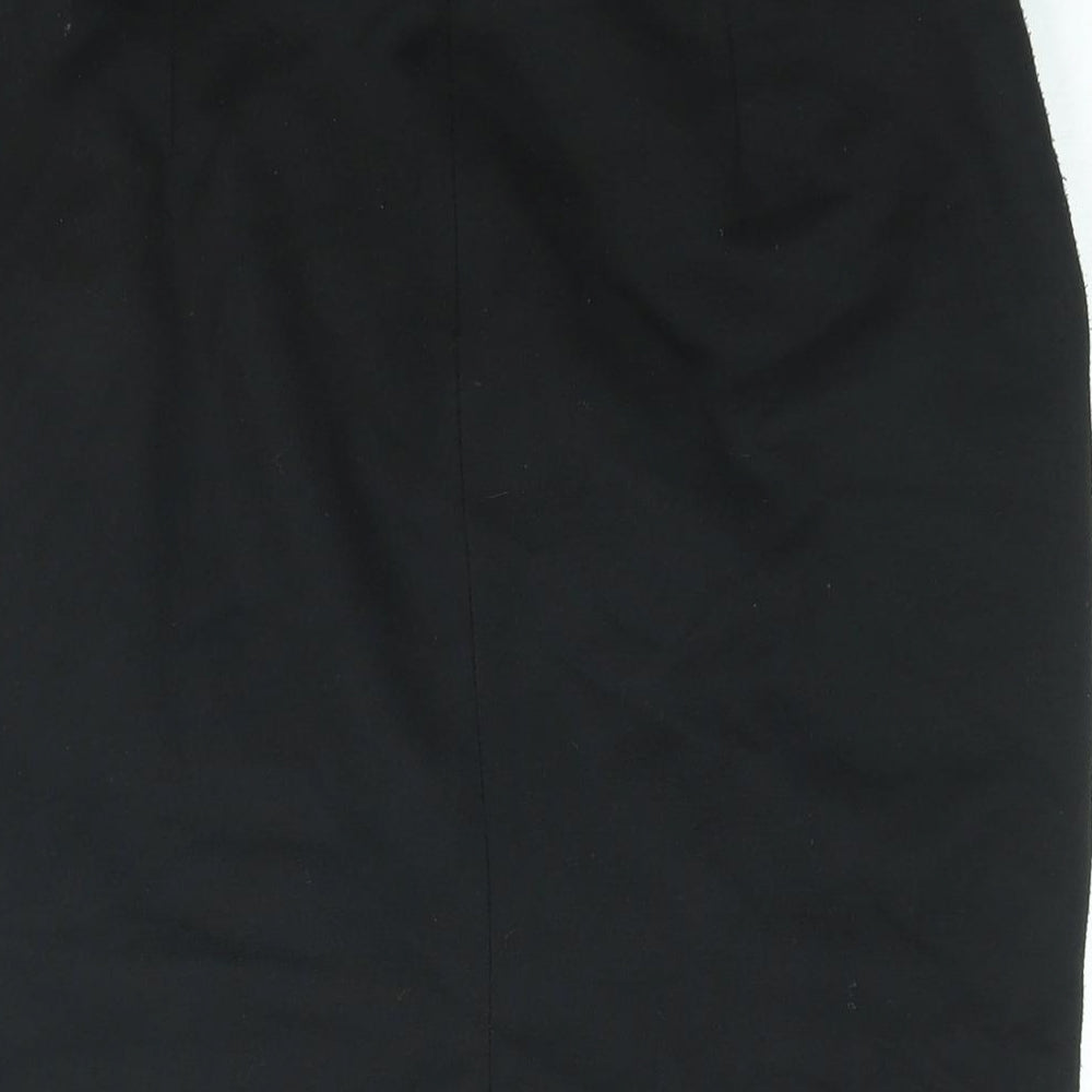 Simon Jefferey Womens Black Polyester Straight & Pencil Skirt Size 12 Zip