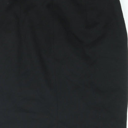 Simon Jefferey Womens Black Polyester Straight & Pencil Skirt Size 12 Zip