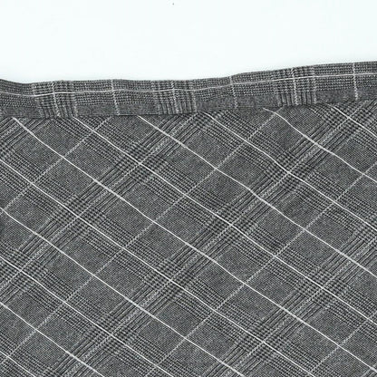 Bonmarché Womens Grey Check Polyester A-Line Skirt Size 20