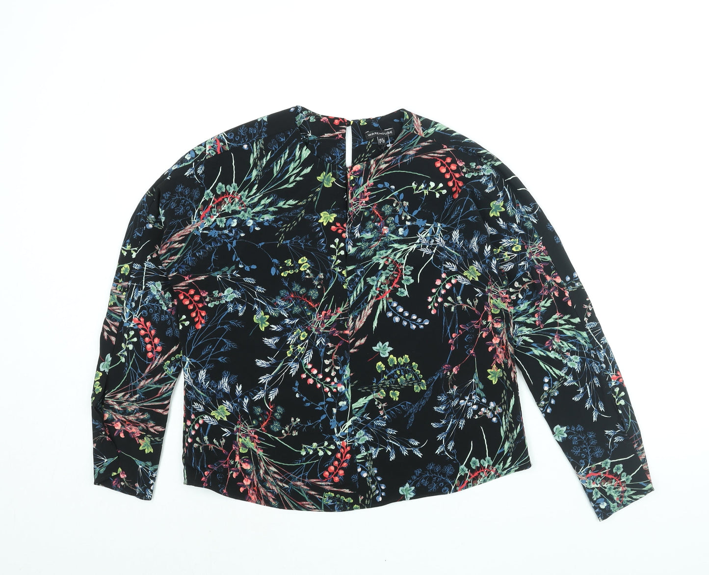 Womens UK Size 8 Warehouse Black Basic Blouse