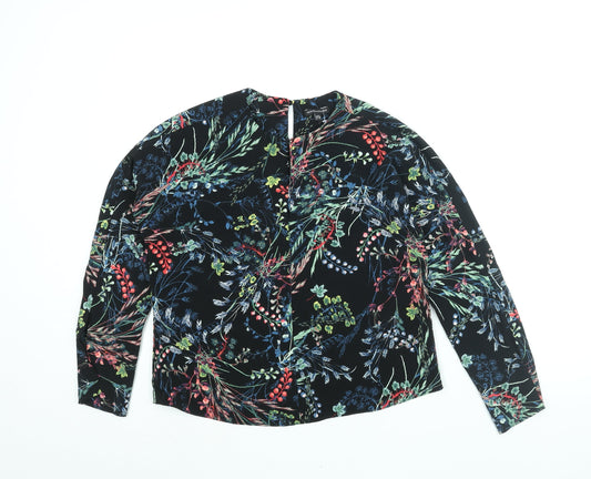Womens UK Size 8 Warehouse Black Basic Blouse
