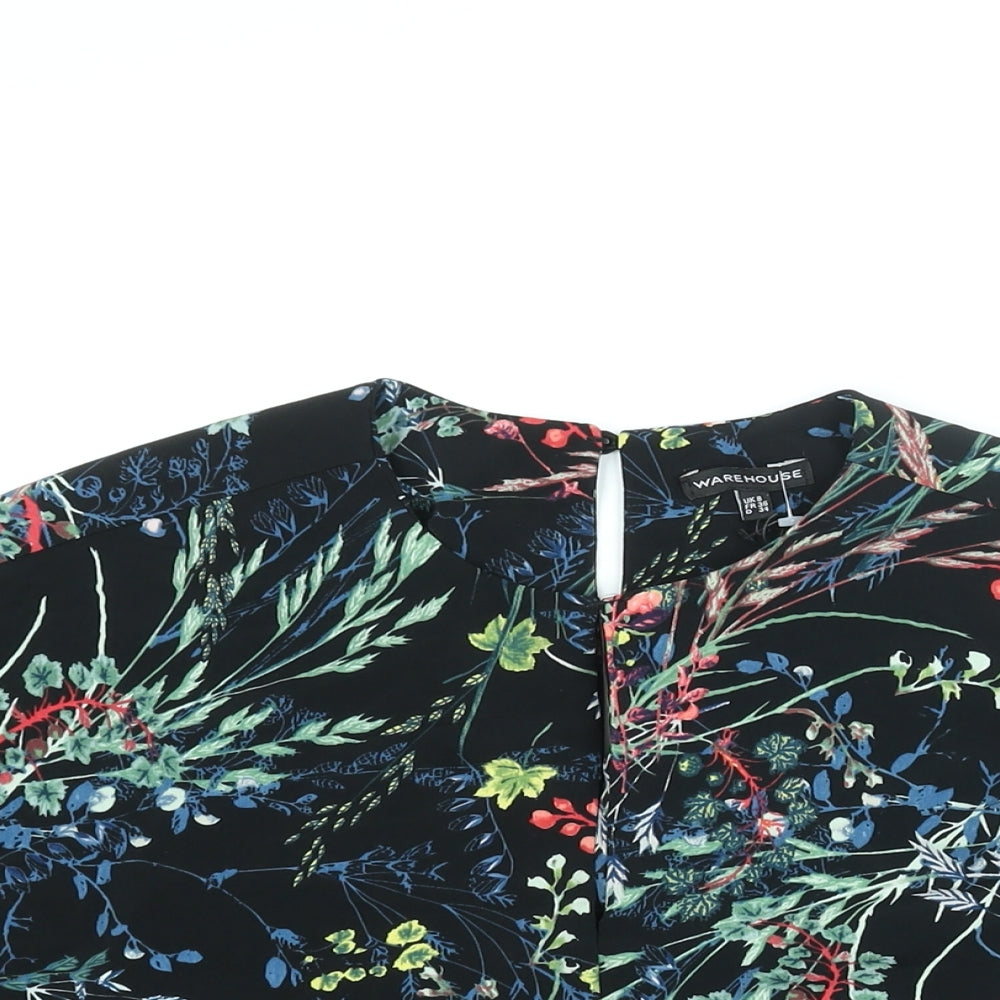 Womens UK Size 8 Warehouse Black Basic Blouse