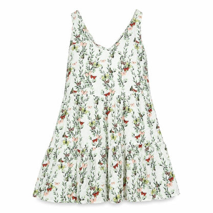 Vero Moda Womens Multicoloured Floral Viscose A-Line Size M V-Neck Pullover - Smocked