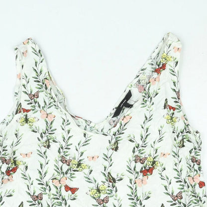 VERO MODA Womens Multicoloured Floral Viscose A-Line Size M V-Neck Pullover - Smocked