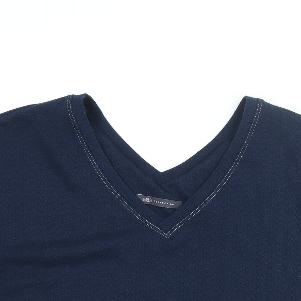 Womens UK Size 14 Marks and Spencer Blue Basic Blouse