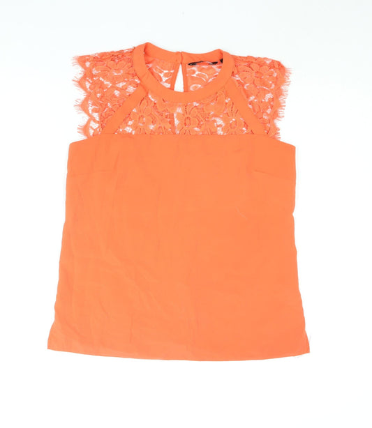 Womens UK Size 12 Dorothy Perkins Orange Basic Blouse