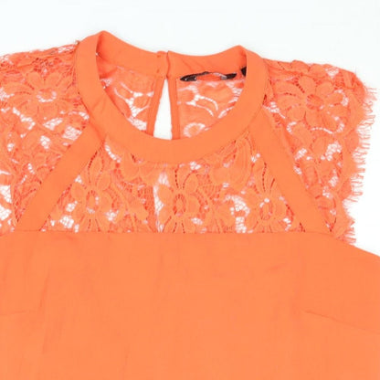 Womens UK Size 12 Dorothy Perkins Orange Basic Blouse