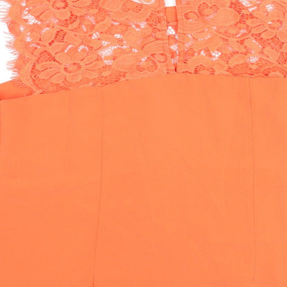 Womens UK Size 12 Dorothy Perkins Orange Basic Blouse