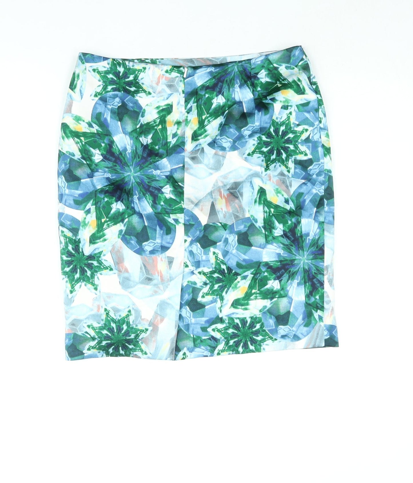 The Executive Womens Multicoloured Geometric Polyester Straight & Pencil Skirt Size M Zip