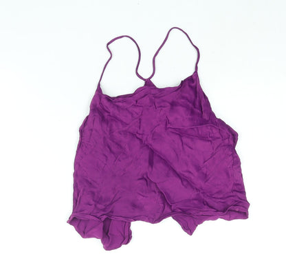 Womens UK Size S Zara Purple Cropped Blouse