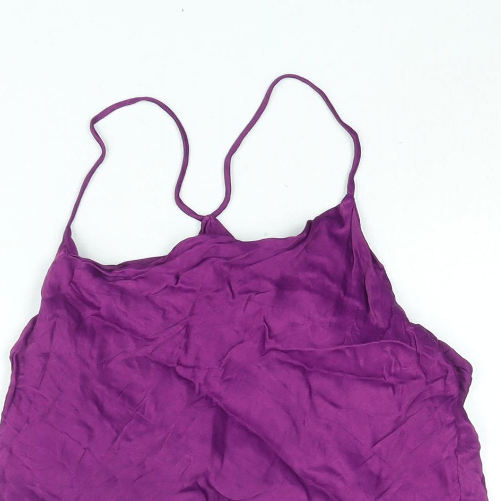 Womens UK Size S Zara Purple Cropped Blouse