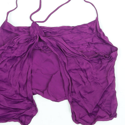 Womens UK Size S Zara Purple Cropped Blouse