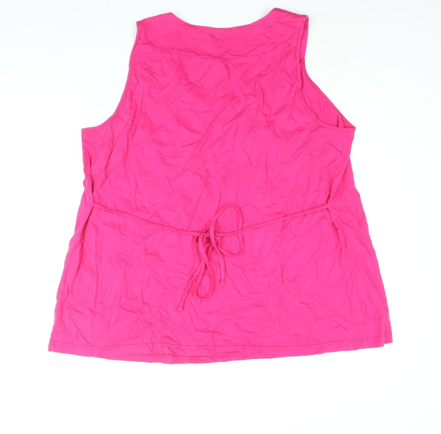 Being Casual Womens Pink Cotton Basic Blouse Size 20 Scoop Neck - Beaded