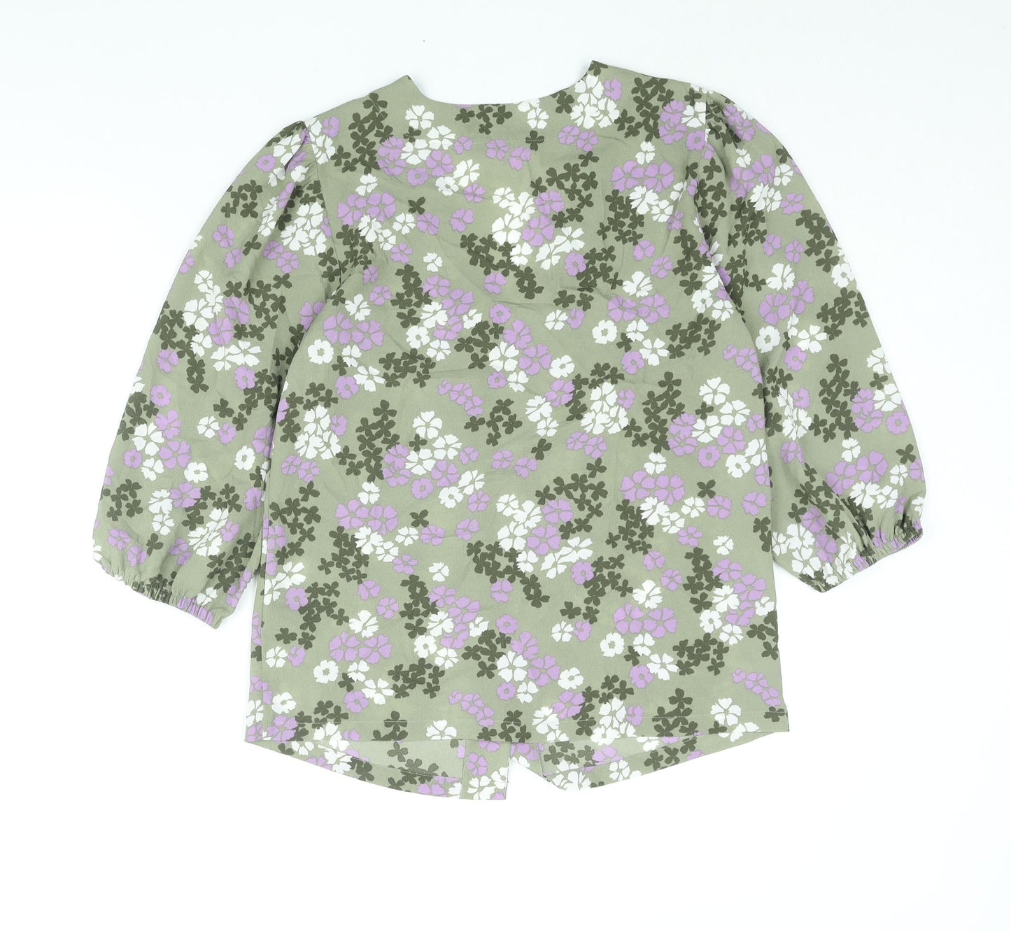 Womens UK Size 8 Marks and Spencer Green Basic Button-Up