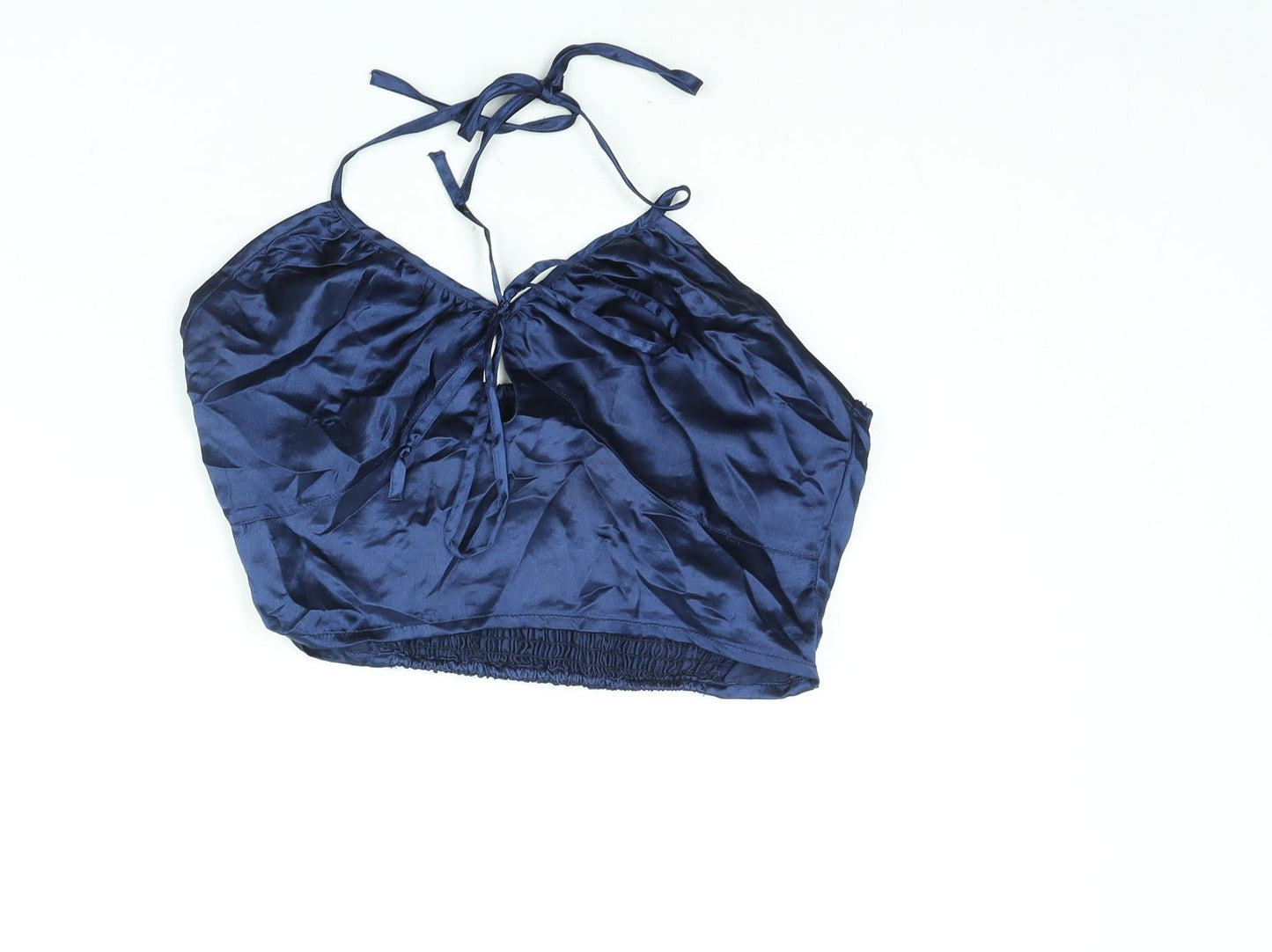 Womens UK Size XS Wednesday's Girl Blue Cropped Blouse