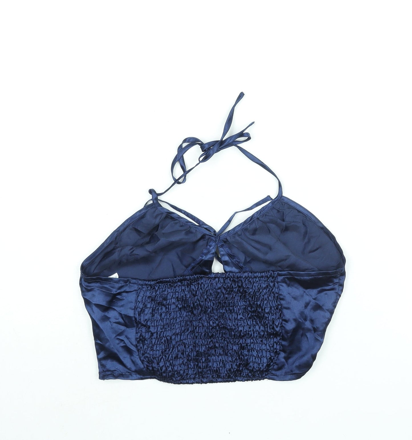 Womens UK Size XS Wednesday's Girl Blue Cropped Blouse