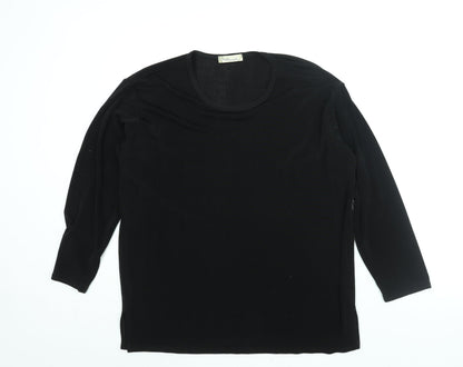 Womens UK Size 16 Design Essentials Black Basic Blouse