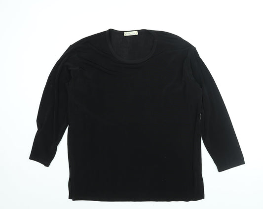 Womens UK Size 16 Design Essentials Black Basic Blouse