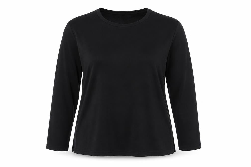Womens UK Size 16 Design Essentials Black Basic Blouse