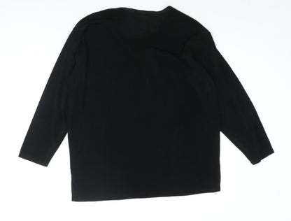 Womens UK Size 16 Design Essentials Black Basic Blouse