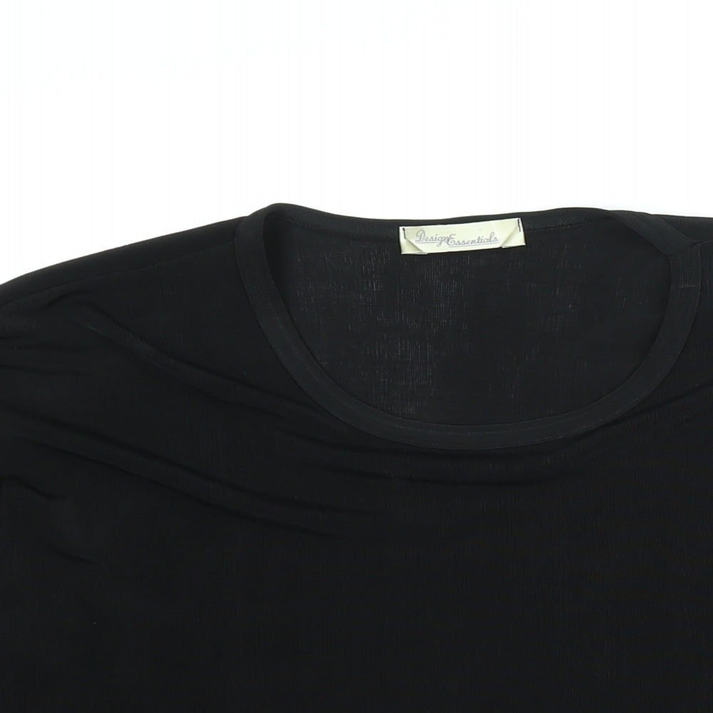 Womens UK Size 16 Design Essentials Black Basic Blouse