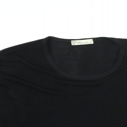 Womens UK Size 16 Design Essentials Black Basic Blouse