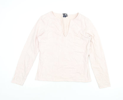 Gap Womens Pink Cotton Basic Blouse Size L V-Neck