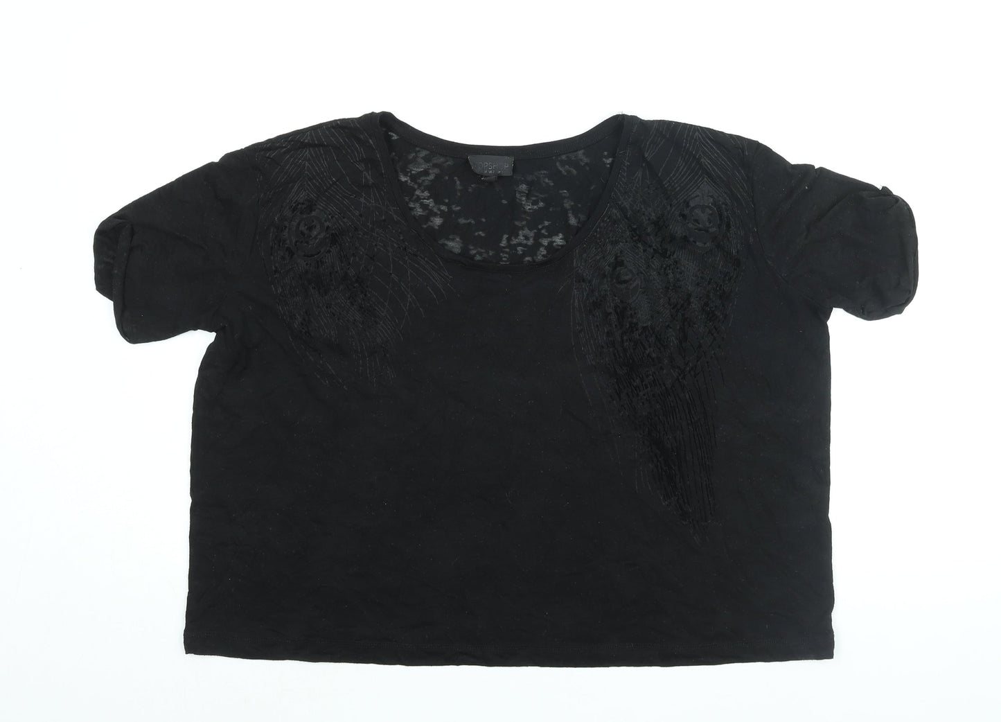 Womens UK Size 6 Topshop Black Basic T-Shirt