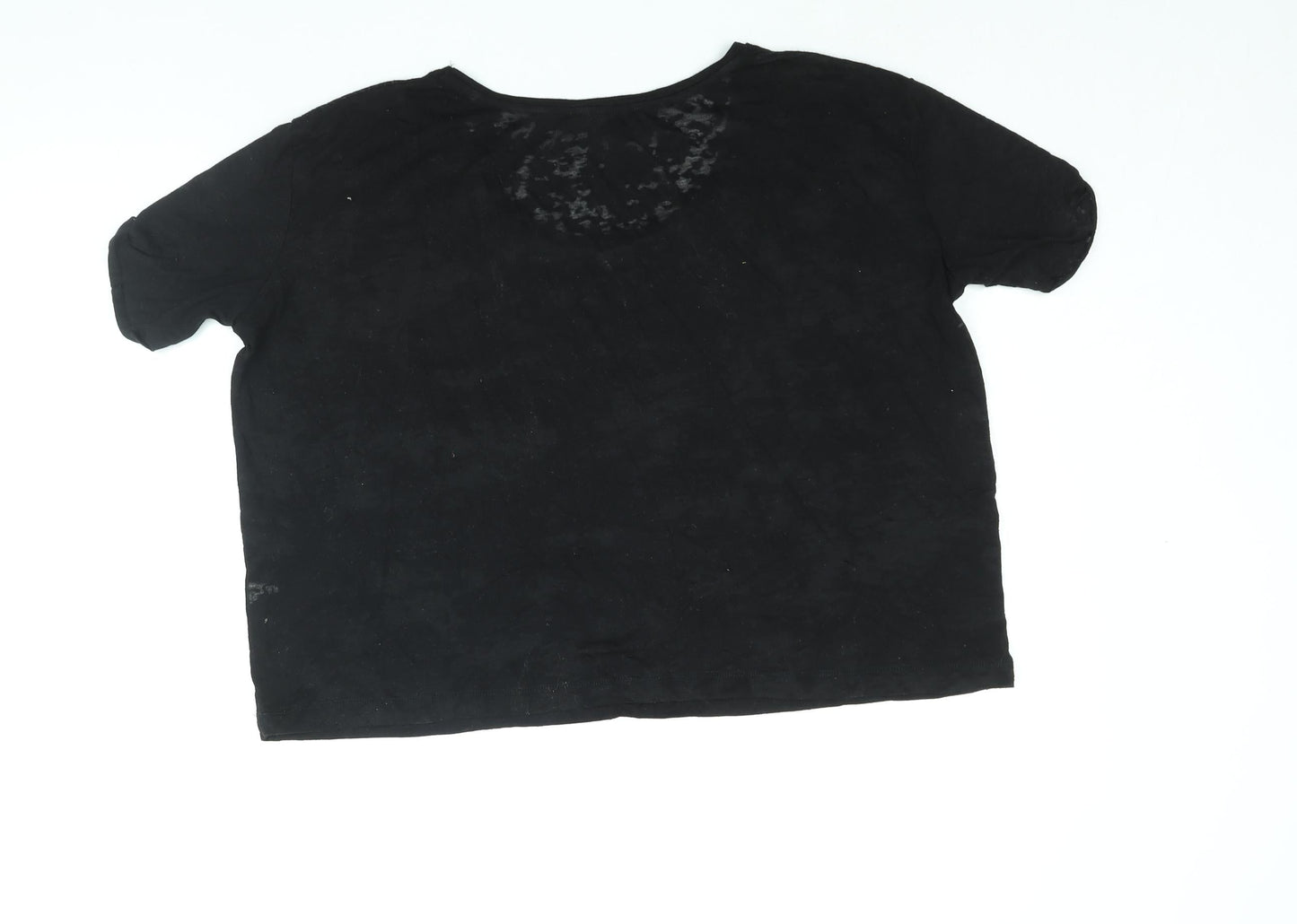 Womens UK Size 6 Topshop Black Basic T-Shirt