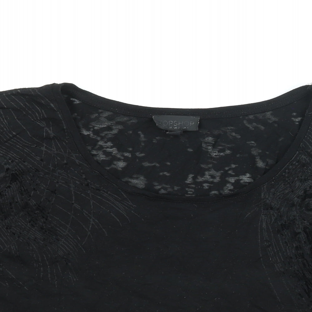 Womens UK Size 6 Topshop Black Basic T-Shirt