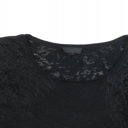 Womens UK Size 6 Topshop Black Basic T-Shirt