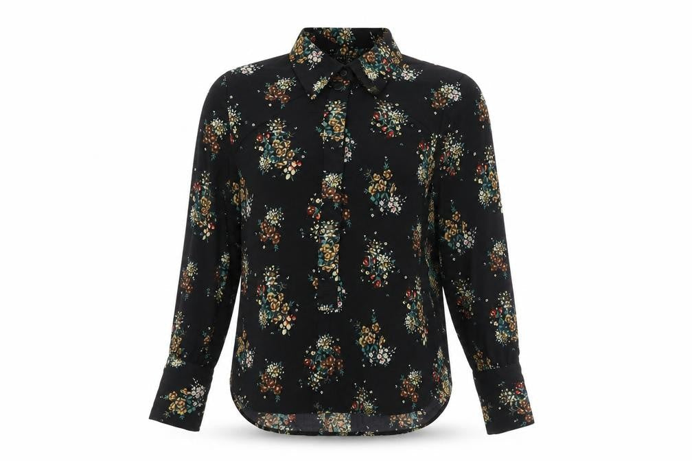Womens UK Size 10 NEXT Black Basic Button-Up