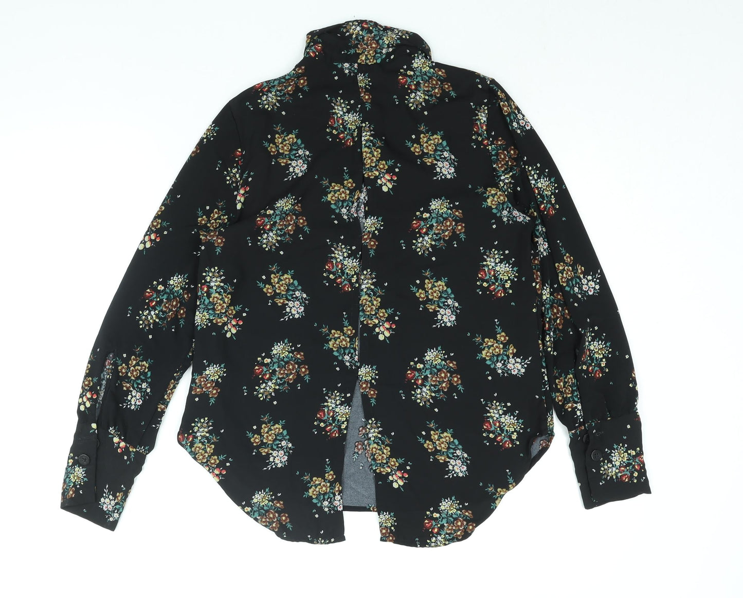 Womens UK Size 10 NEXT Black Basic Button-Up
