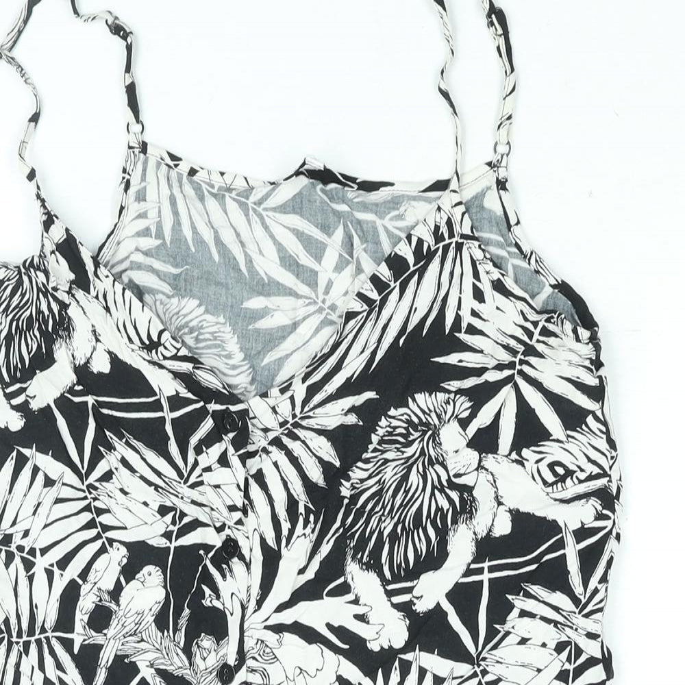 Womens UK Size 8 Warehouse Black Camisole Blouse