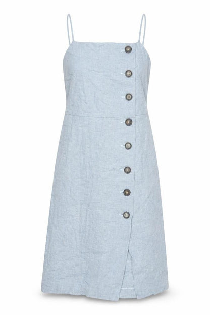 Warehouse Womens Blue Viscose Shift Size 12 Square Neck Zip - Button Detail