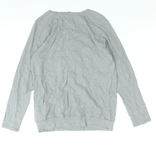 DECATHLON Womens Grey Cotton Basic T-Shirt Size 2XS Round Neck - Zen