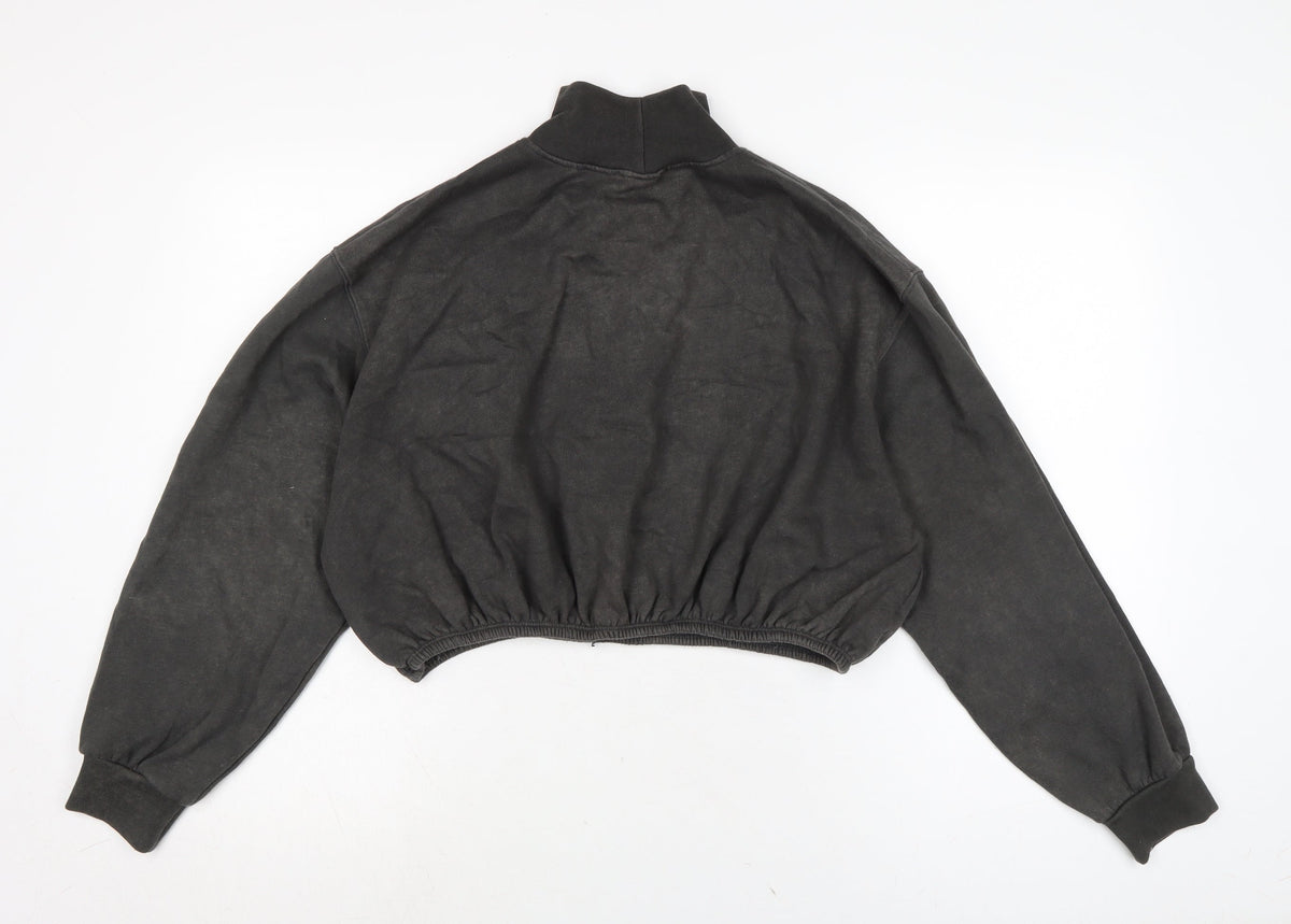 Zara Womens Grey Cotton Pullover Sweatshirt Size L