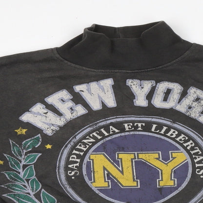 Zara Womens Grey Cotton Pullover Sweatshirt Size L